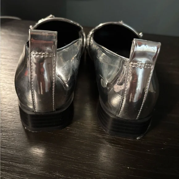 Silver Metallic Loafers with Buckle Detail by Mix No. 6 - Picture 7 of 8